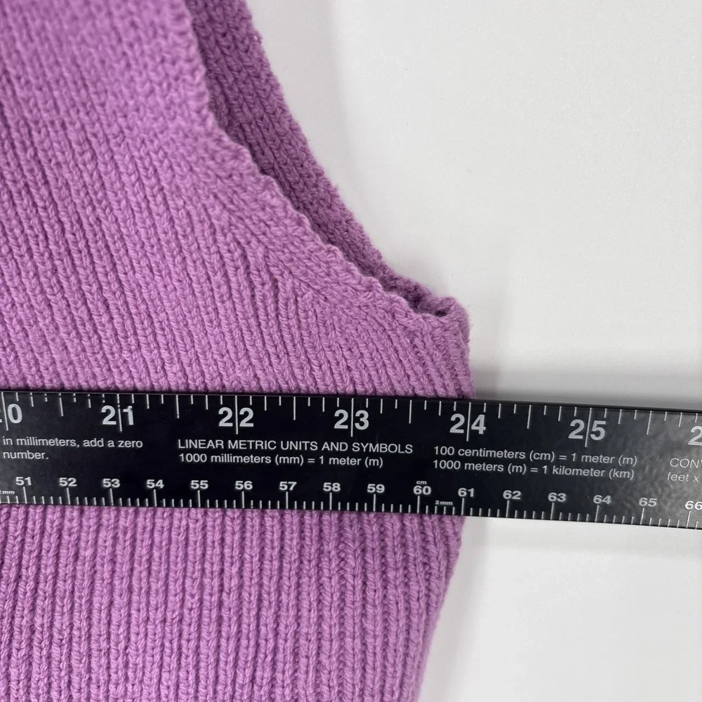Free People Knit Cropped Vest Womens Small Purple Boxy